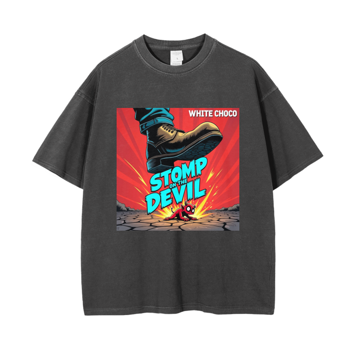White Choco Stomp on the devil Official T-Shirt - Premium from ODMPOD - Just $23! Shop now at Feu de Dieu