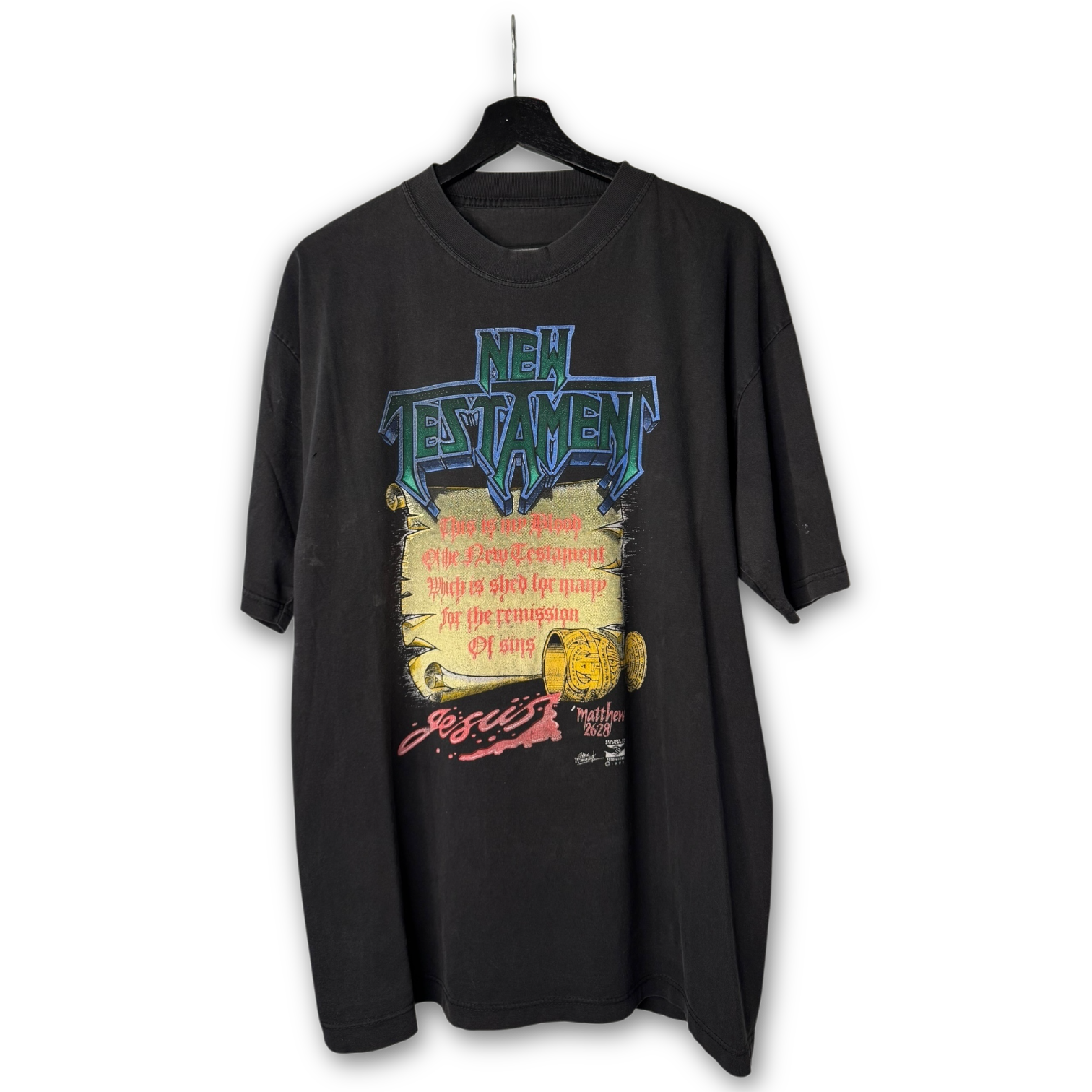 Vintage 90s New Testament Jesus T-Shirt XL Testament Band Parody