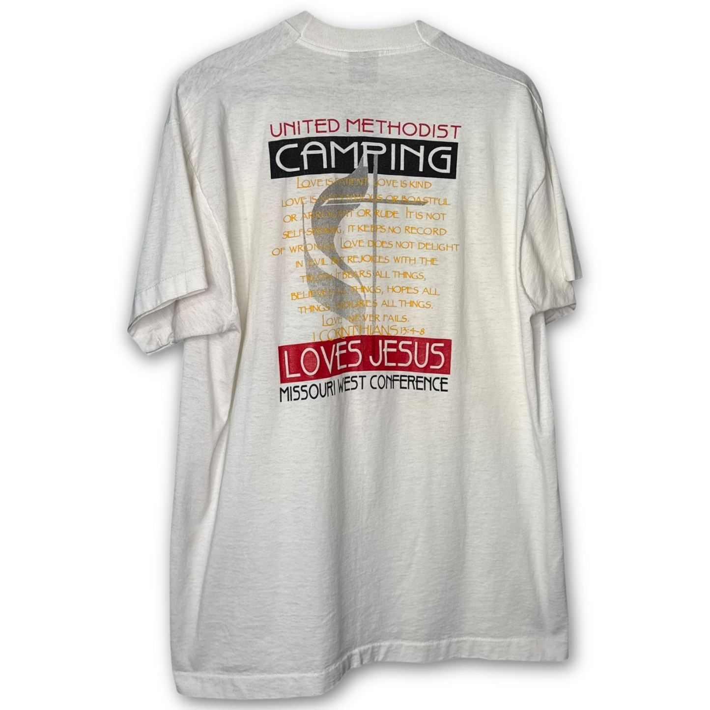 Vintage 90s Jesus Said Love One Another T-Shirt L/XL Pop Art