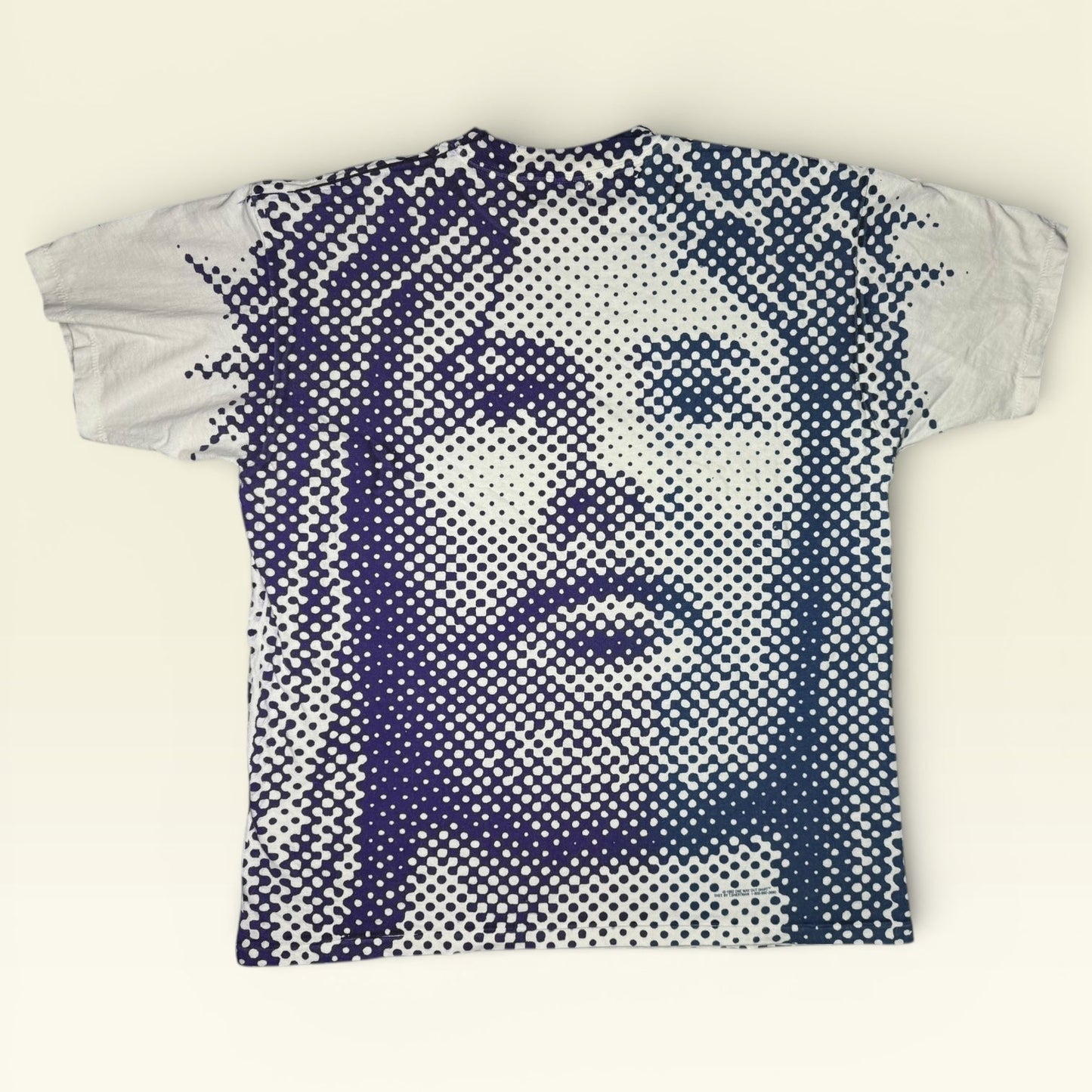 Vintage 1992 Jesus Big Face Halftone All Over Print T-Shirt XL Oneita AOP
