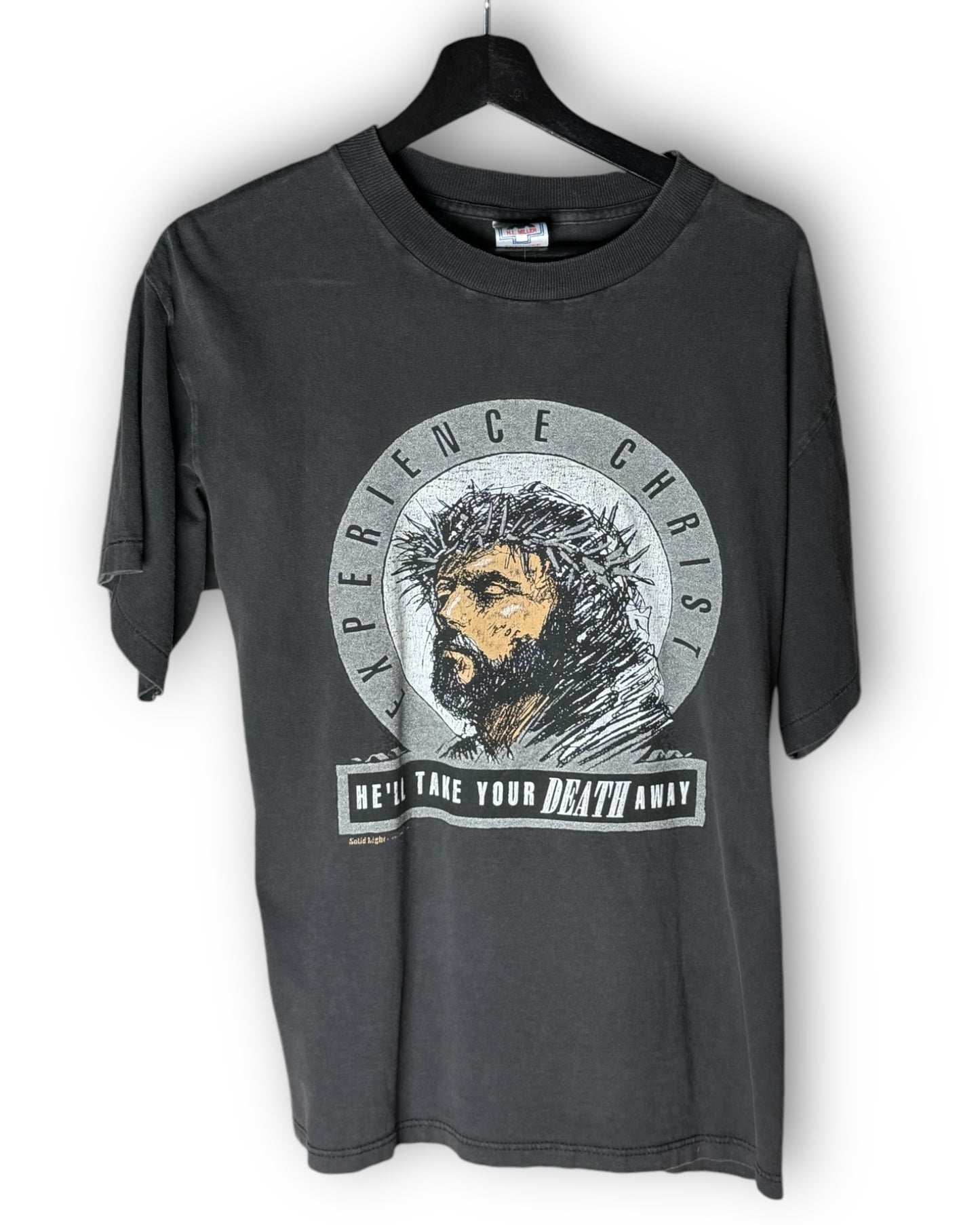 Experience Christ He’ll Take Your Death Away Solid Light Vintage T-Shirt L - Premium Christian Jesus Vintage T-shirts from Vintage - Just $120! Shop now at Feu de Dieu