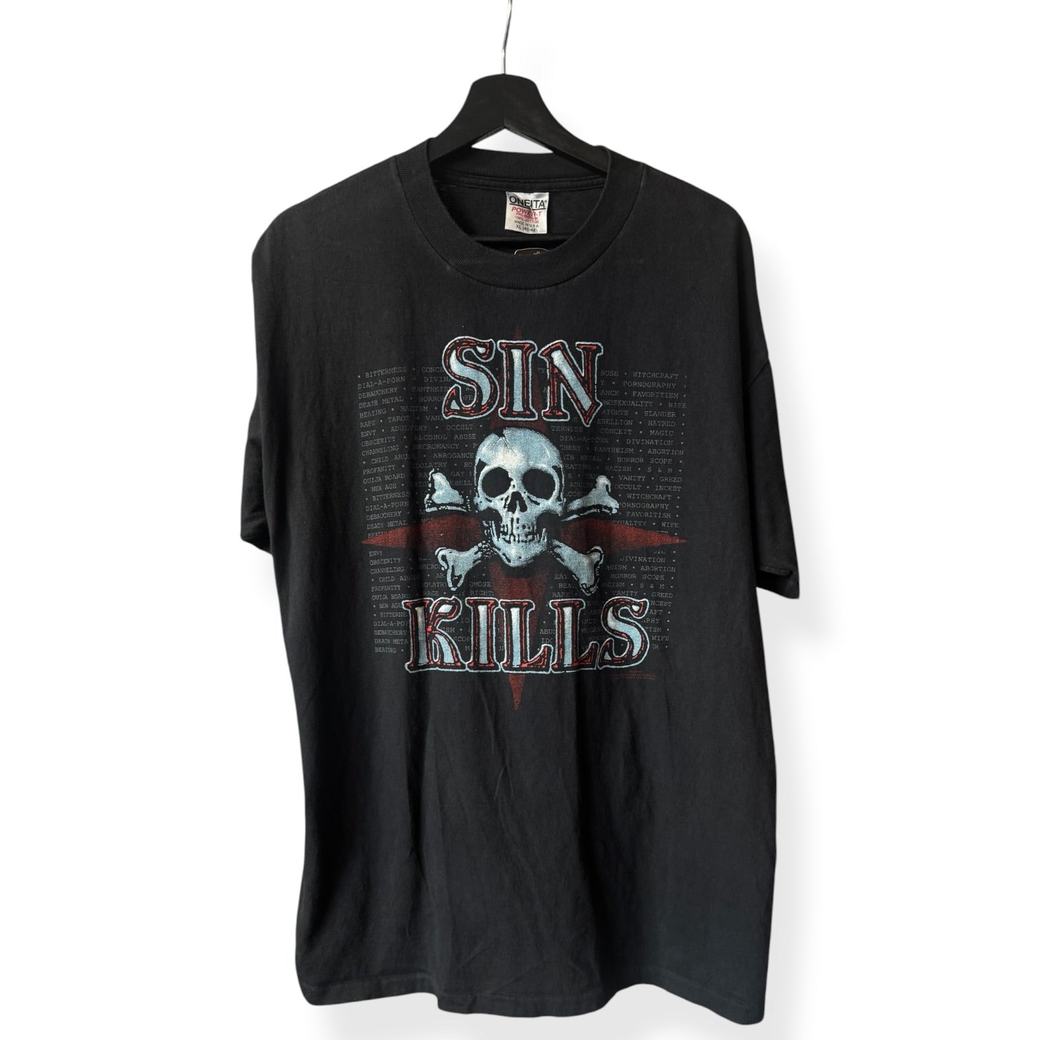 1992 Sin Kills Power in the Blood Living Epistles Jesus Vintage T-Shirt XL