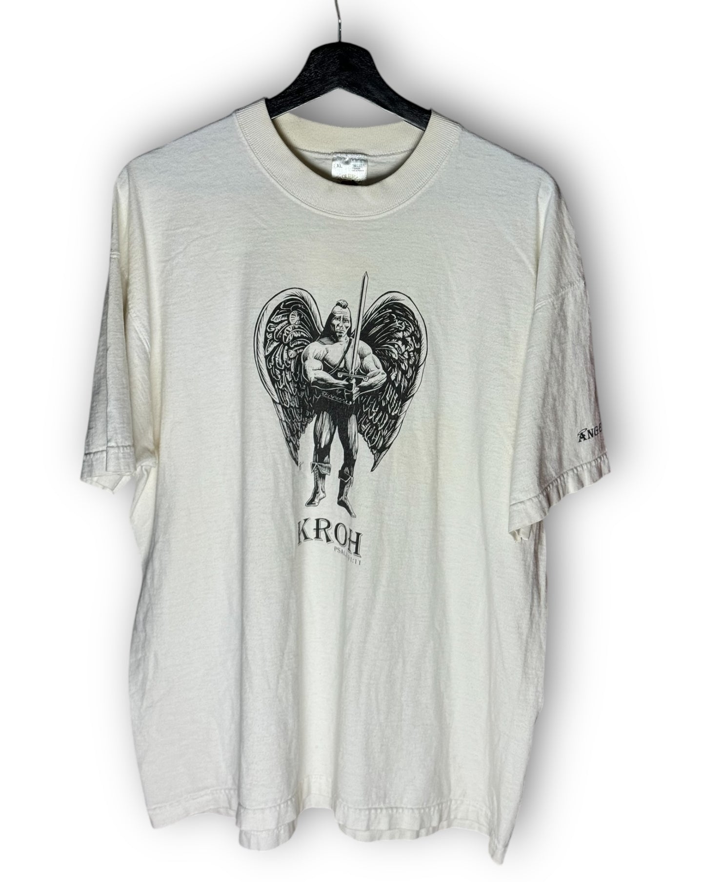 Kroh Psalms 91:11 Warrior Guardian Angel Vintage T-Shirt XL+ - Premium Christian Jesus Vintage T-shirts from Fruit of the Loom - Just $500! Shop now at Feu de Dieu