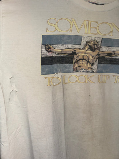 Someone to Look Up To Jesus Living Epistles Vintage T-Shirt XL+ Thrashed - Premium Christian Jesus Vintage T-shirts from Vintage - Just $75! Shop now at Feu de Dieu