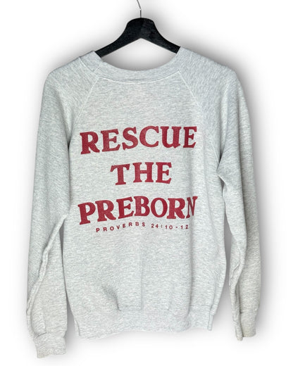 Abortion Execution of the Innocent, Rescue the Preborn Vintage Crewneck Sweater M - Premium Sweater from Vintage - Just $400! Shop now at Feu de Dieu