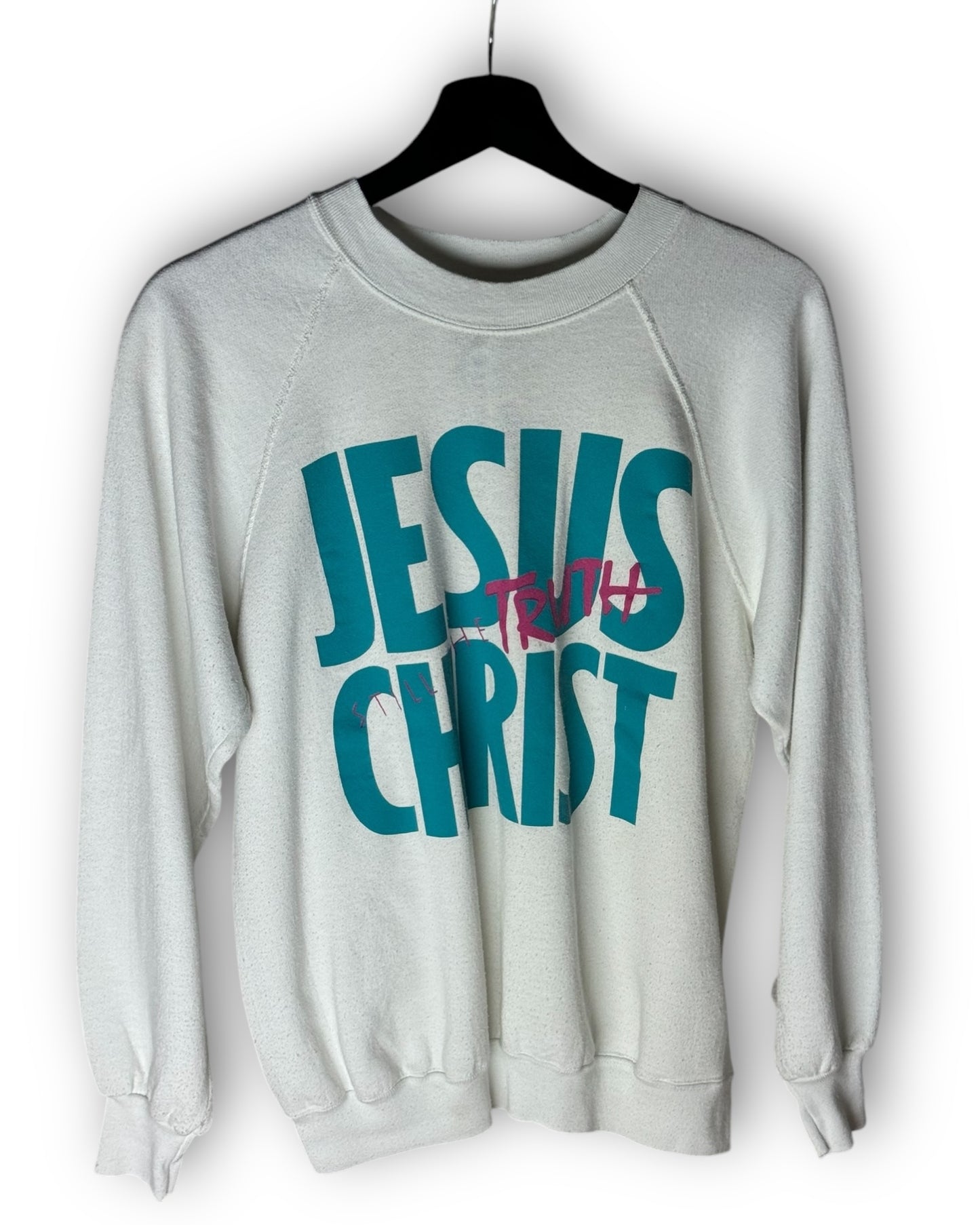 Jesus Christ Still the Truth Vintage Sweater M - Premium Sweater from Tee Jays - Just $60! Shop now at Feu de Dieu