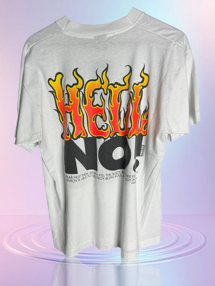 Heaven Yes Hell No Jesus Vintage T-Shirt Single Stitch