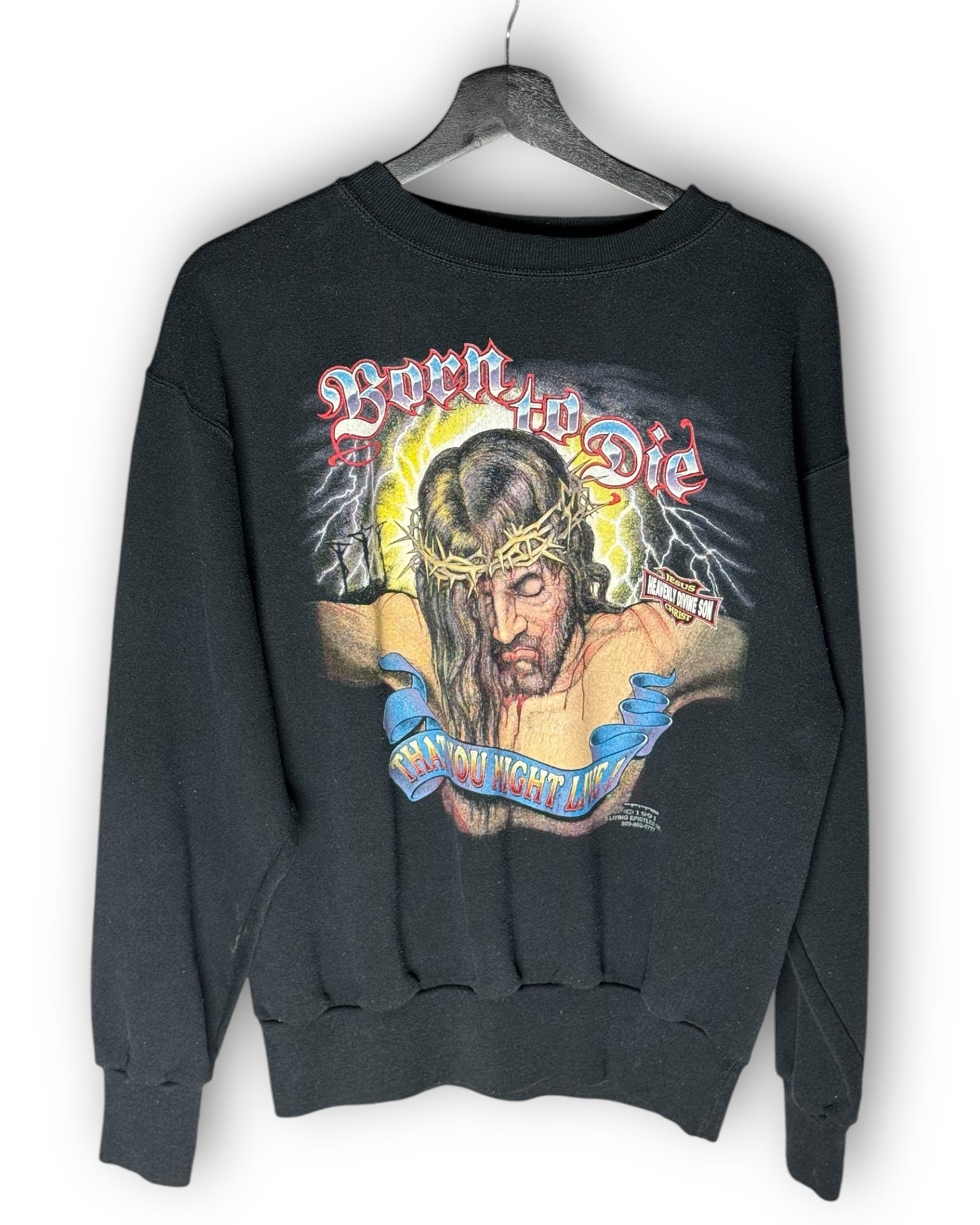 Born to Die That You Might Live Living Epistles Vintage Crewneck Sweater M - Premium Sweater from Vintage - Just $500! Shop now at Feu de Dieu