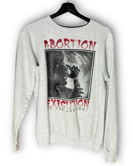 Abortion Execution of the Innocent, Rescue the Preborn Vintage Crewneck Sweater M - Premium Sweater from Vintage - Just $400! Shop now at Feu de Dieu