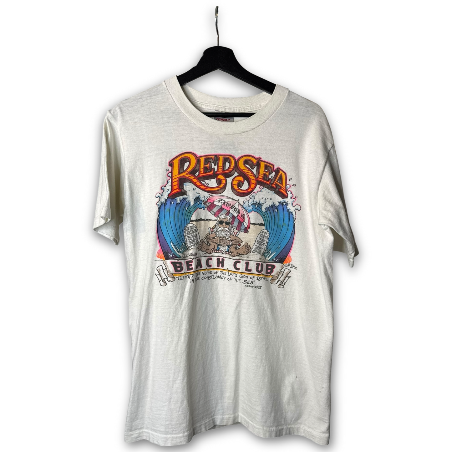 Vintage 1988 Living Epistles Moses Red Sea Beach Club T-Shirt M Vintage 1988 Living Epistles Moses Red Sea Beach Club T-Shirt M