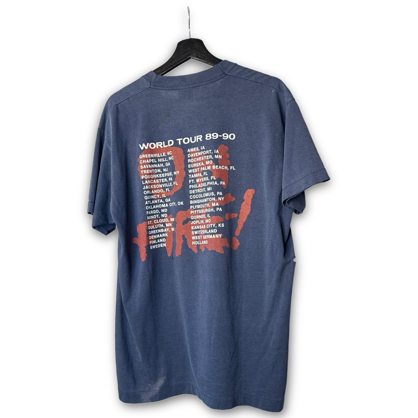 Vintage 1989 Petra "On Fire!" World Tour Distressed T-Shirt XL Sword of the Spirit