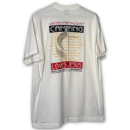 Vintage 90s Jesus Said Love One Another T-Shirt L/XL Pop Art