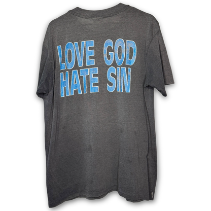 Vintage 1988 Mylon & Broken Heart Face The Music T-Shirt L Band Tee Love God Hate Sin