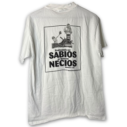 Vintage 90s Spanish Chick Tract "Creationism vs Evolution" T-Shirt