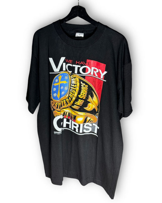 We Have Victory in Christ Championship Ring Vintage T-Shirt XL - Premium Christian Jesus Vintage T-shirts from Murina - Just $150! Shop now at Feu de Dieu