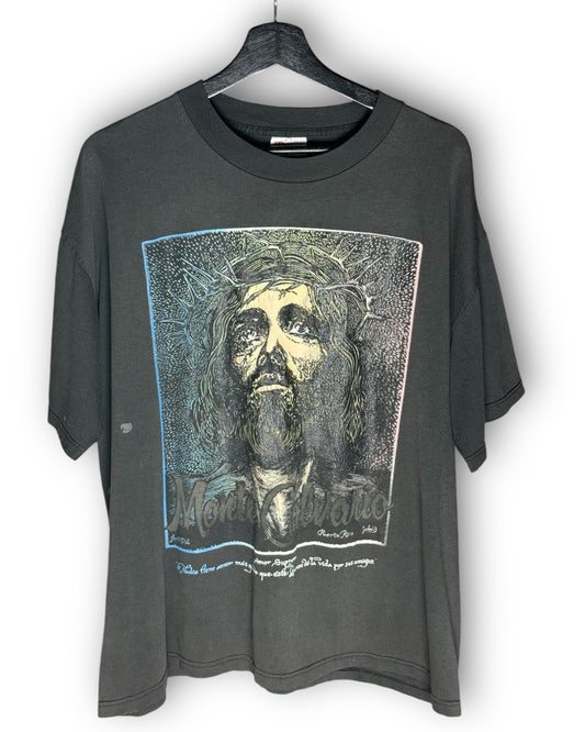 Monte Calvario Jesus Christ Vintage T-Shirt XL - Premium Christian Jesus Vintage T-shirts from Hanes Heavyweight - Just $300! Shop now at Feu de Dieu