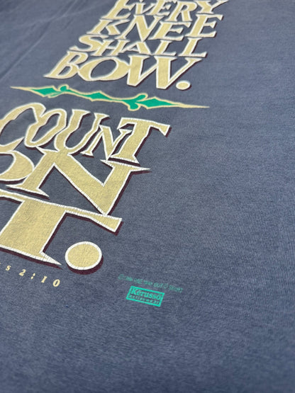 Vintage 1996 Jesus Every Knee Shall Bow T-Shirt XXL Kerusso Hole