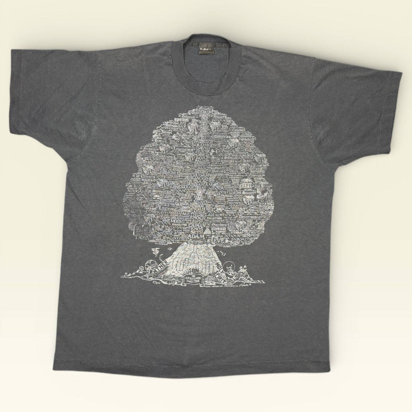 Vintage 1991 Old Testament Family Tree T-Shirt XL Histrees Genealogy Genesis
