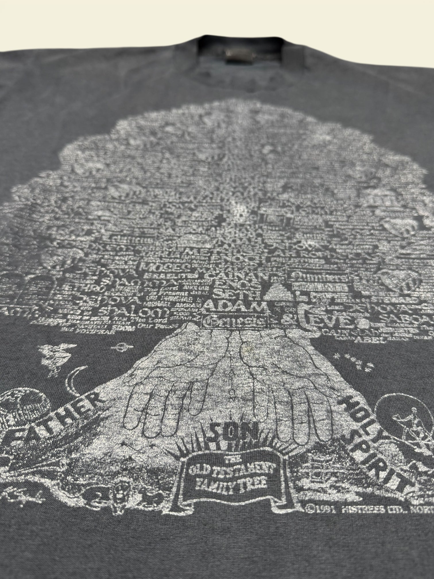 Vintage 1991 Old Testament Family Tree T-Shirt XL Histrees Genealogy Genesis