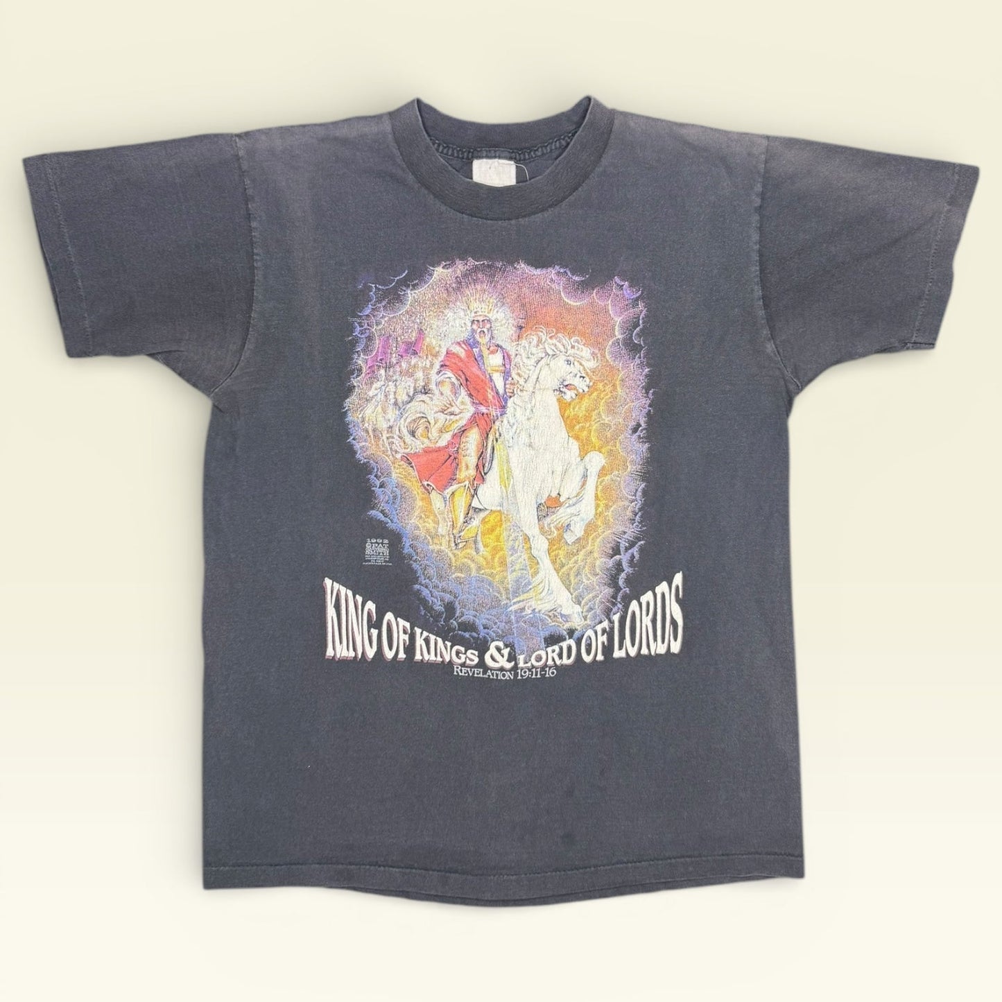 Vintage 1992 Living Epistles King of Kings Revelation Jesus White Horse T-Shirt L Single Stitch