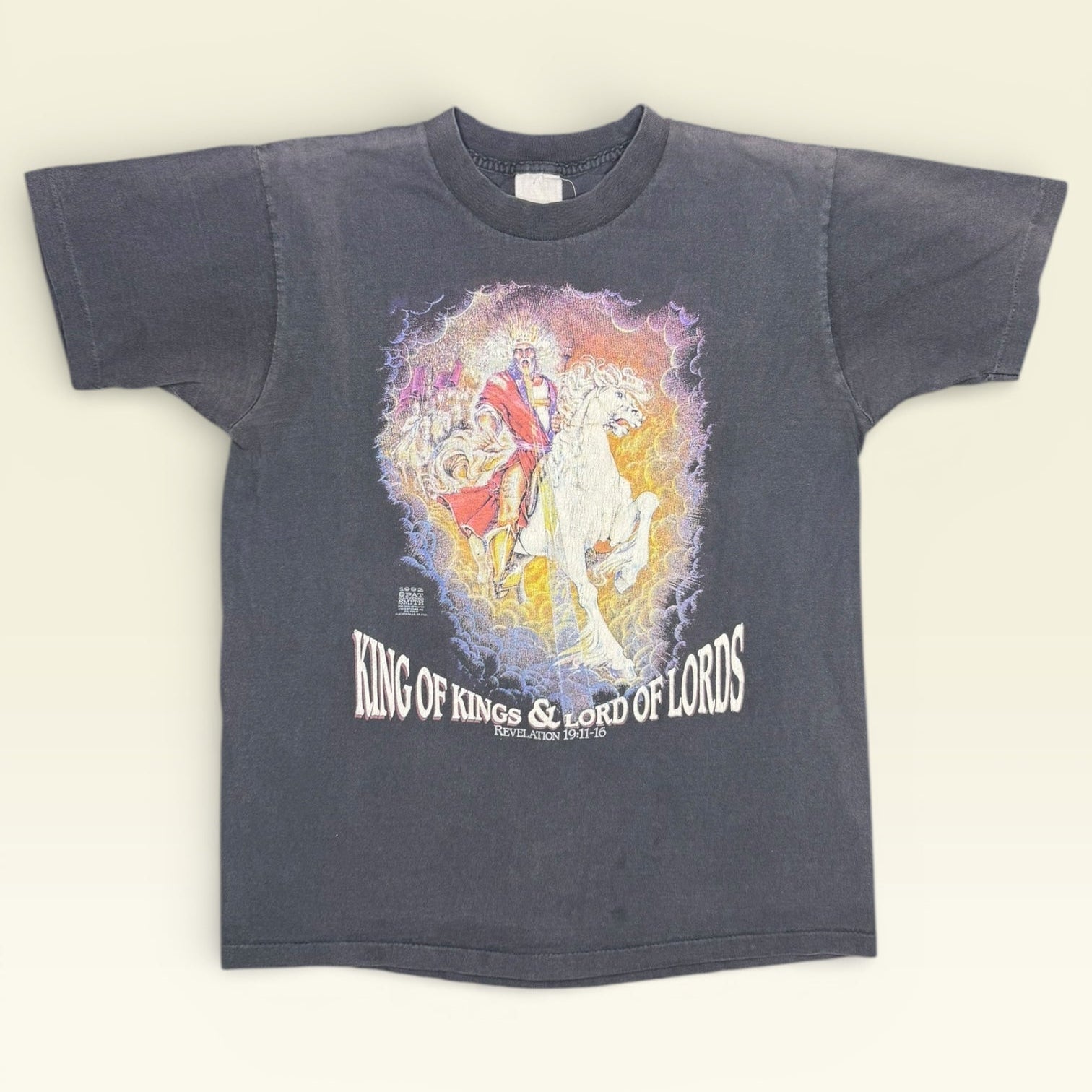 Vintage 1992 Living Epistles King of Kings Revelation Jesus White Horse T-Shirt L Single Stitch