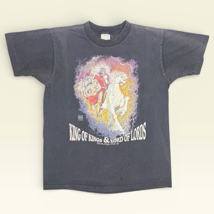 Vintage 1992 Living Epistles King of Kings Revelation Jesus White Horse T-Shirt L Single Stitch