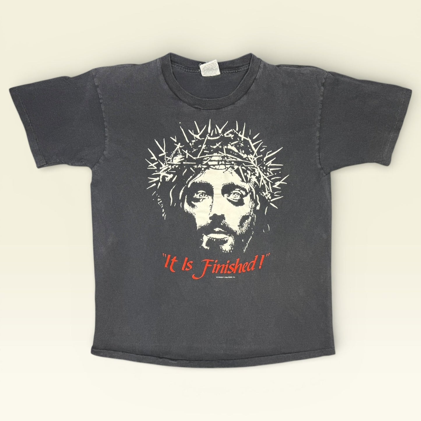 Vintage 90s It Is Finished Jesus Crown of Thorns Insight Creations T-Shirt XL Single Stitch
