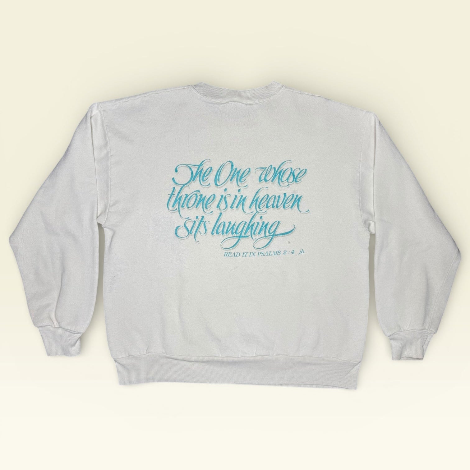Vintage 90s Jesus Laughing Sketch Sweatshirt L/XL Ralph Kozak Art Christian Crewneck