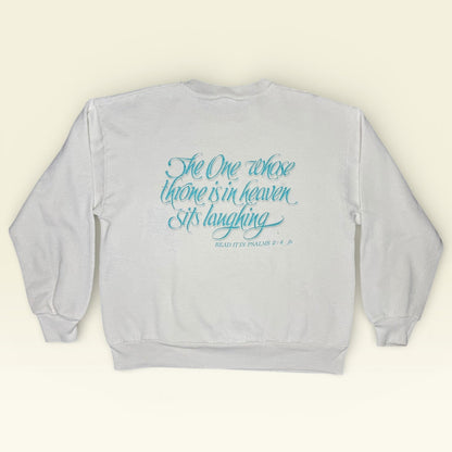 Vintage 90s Jesus Laughing Sketch Sweatshirt L/XL Ralph Kozak Art Christian Crewneck