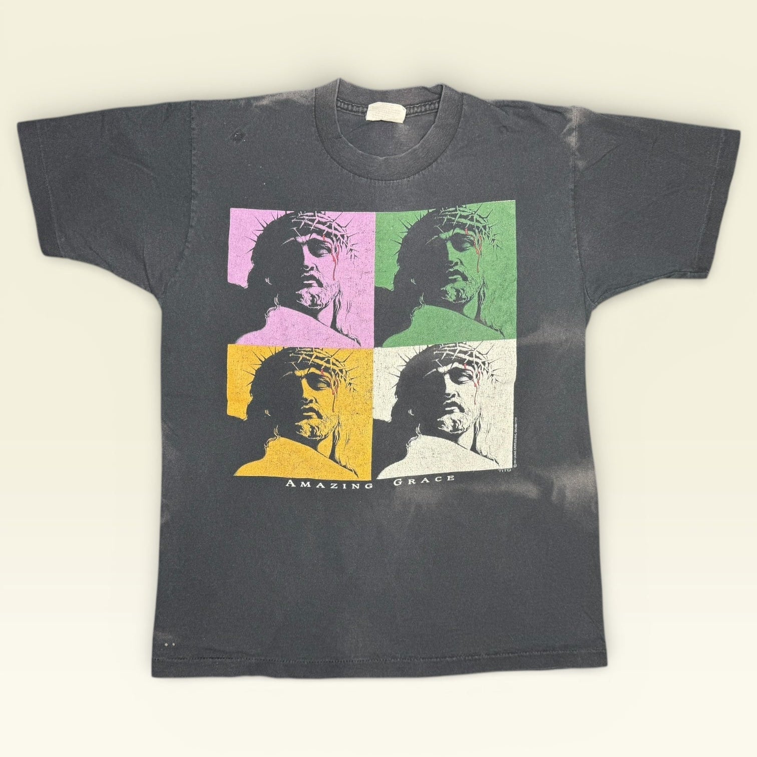 Vintage 90s Living Epistles Jesus Pop Art T-Shirt L Andy Warhol Style Single Stitch