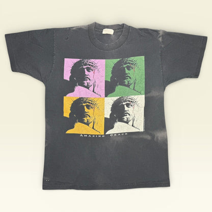 Vintage 90s Living Epistles Jesus Pop Art T-Shirt L Andy Warhol Style Single Stitch
