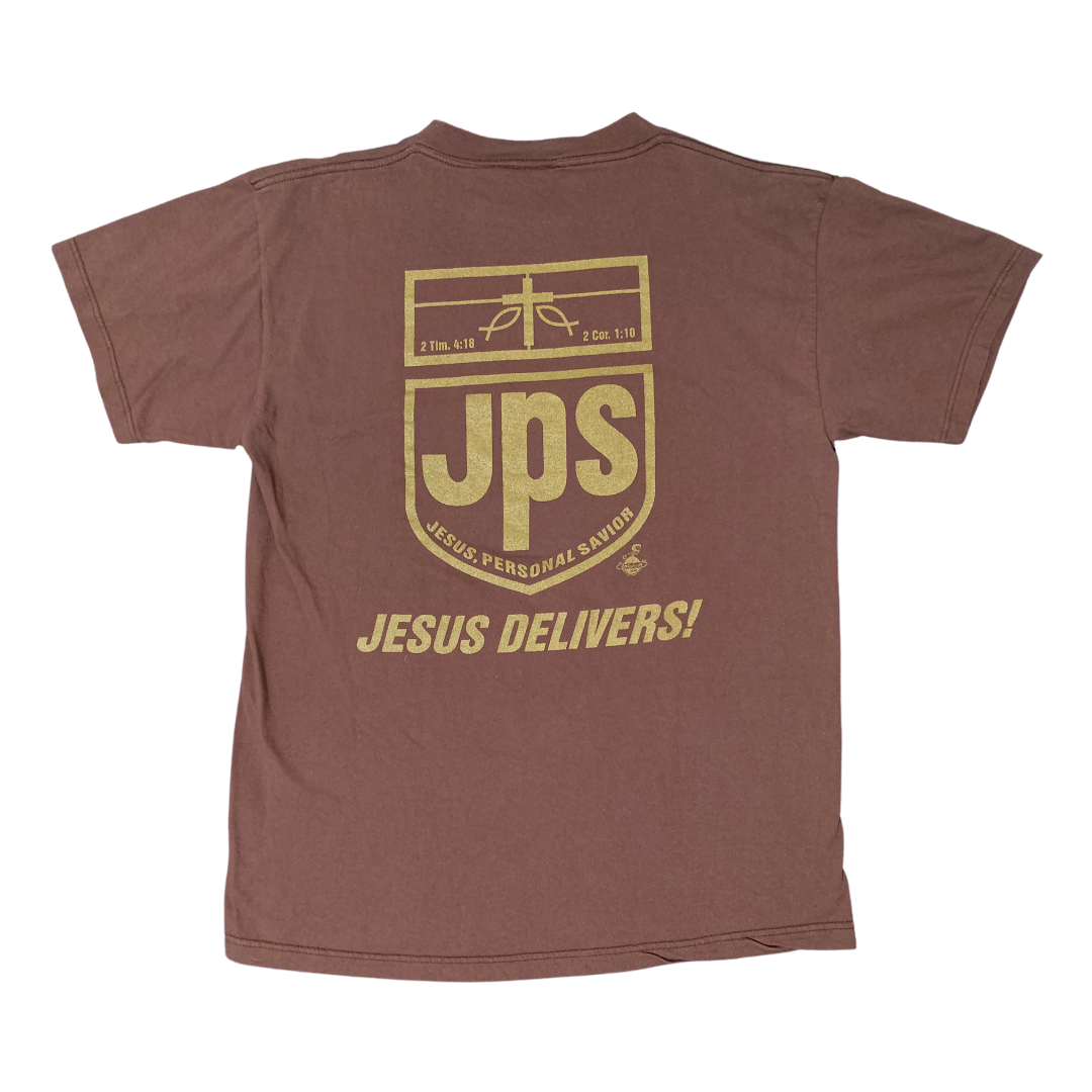Jesus Delivers! UPS Parody 98 Vintage T-Shirt - Premium Christian Jesus Vintage T-shirts from Kerusso - Just $50.00! Shop now at Feu de Dieu