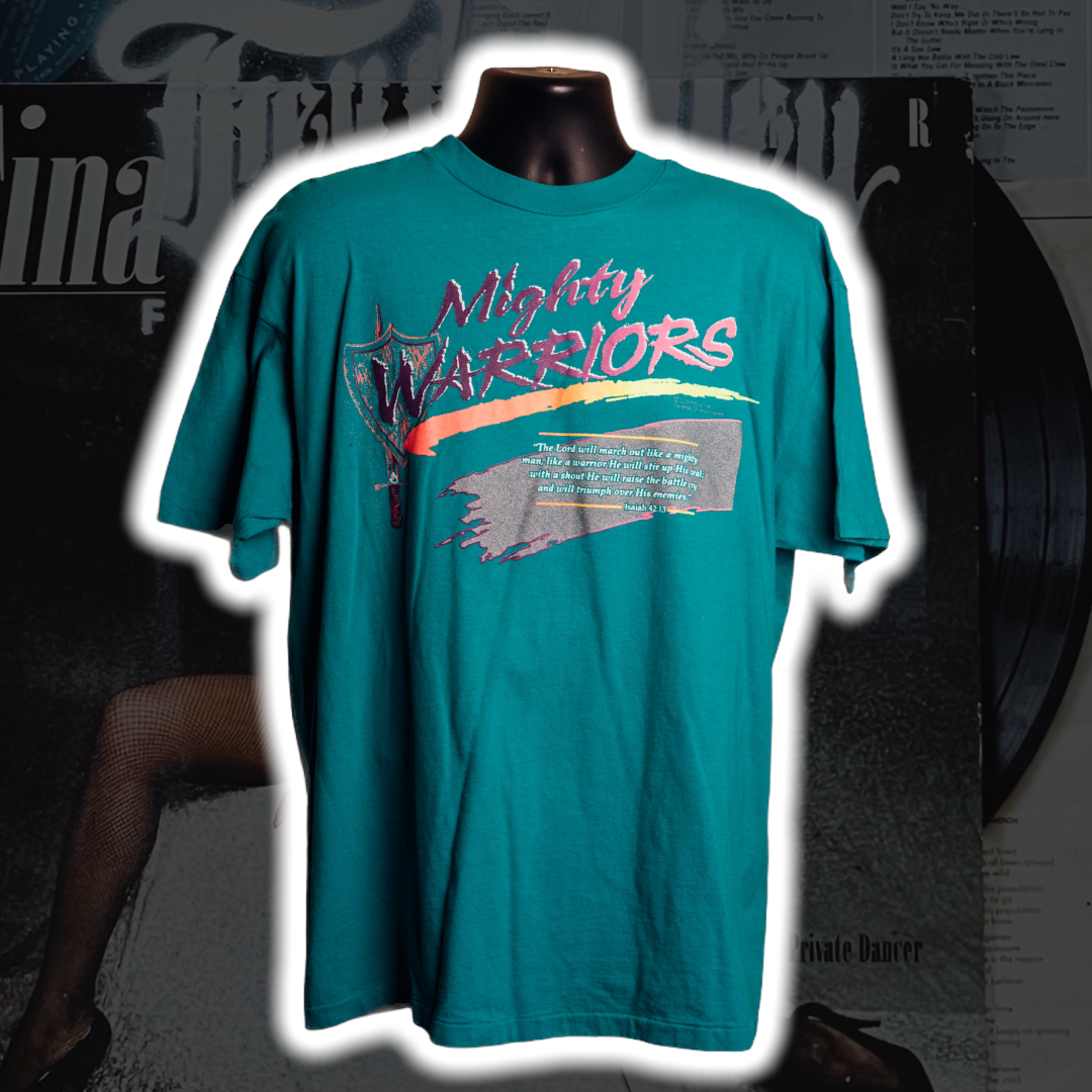 Mighty Warriors '90s Vintage T-Shirt - Premium Christian Jesus Vintage T-shirts from TBD - Just $60.00! Shop now at Feu de Dieu