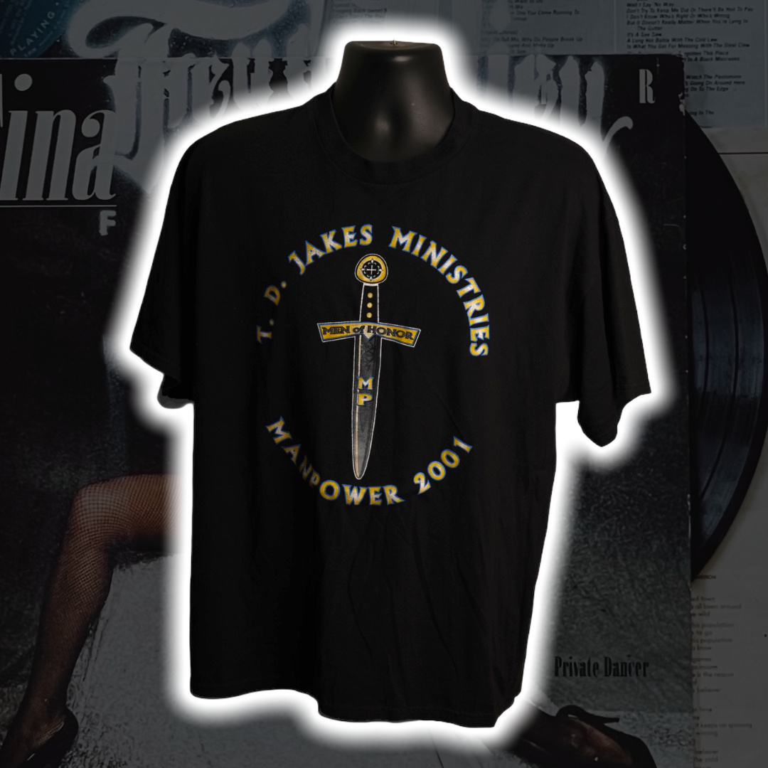 TD Jakes Ministries Man Power '01 Vintage T-Shirt - Premium Christian Jesus Vintage T-shirts from TBD - Just $50.00! Shop now at Feu de Dieu