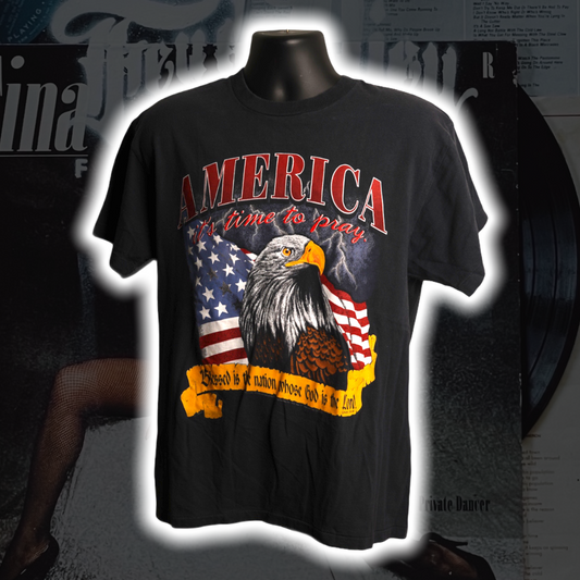 America It's Time to Pray '95 Vintage T-Shirt - Premium Christian Jesus Vintage T-shirts from TBD - Just $80.00! Shop now at Feu de Dieu