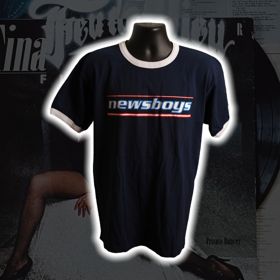Newsboys Step Up to the Microphone '98 Vintage T-Shirt M - Premium Christian Jesus Vintage T-shirts from TBD - Just $40.00! Shop now at Feu de Dieu