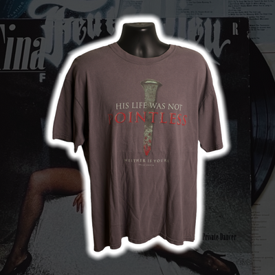 His Life was not Pointless 90's Vintage Shirt XL - Premium Christian Jesus Vintage T-shirts from TBD - Just $50.00! Shop now at Feu de Dieu