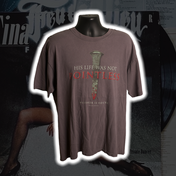 His Life was not Pointless 90's Vintage Shirt XL - Premium Christian Jesus Vintage T-shirts from TBD - Just $50.00! Shop now at Feu de Dieu