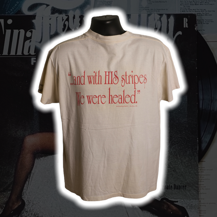 And with His stripes we are healed Living Epistles '93 Vintage Shirt L - Premium Christian Jesus Vintage T-shirts from TBD - Just $100.00! Shop now at Feu de Dieu