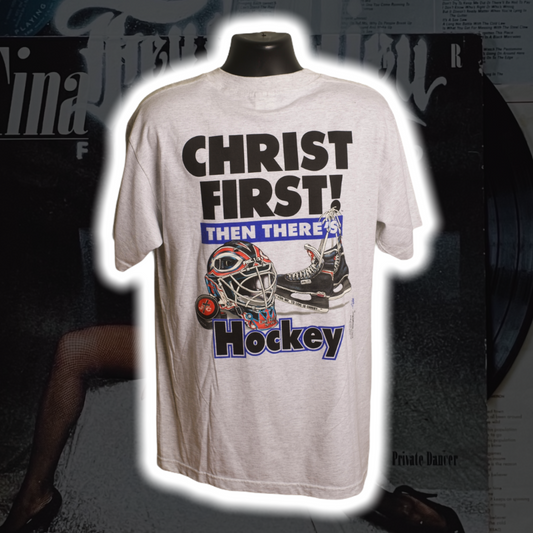 Christ First then there's Hockey '97 DS Vintage Shirt M - Premium Christian Jesus Vintage T-shirts from TBD - Just $30.00! Shop now at Feu de Dieu