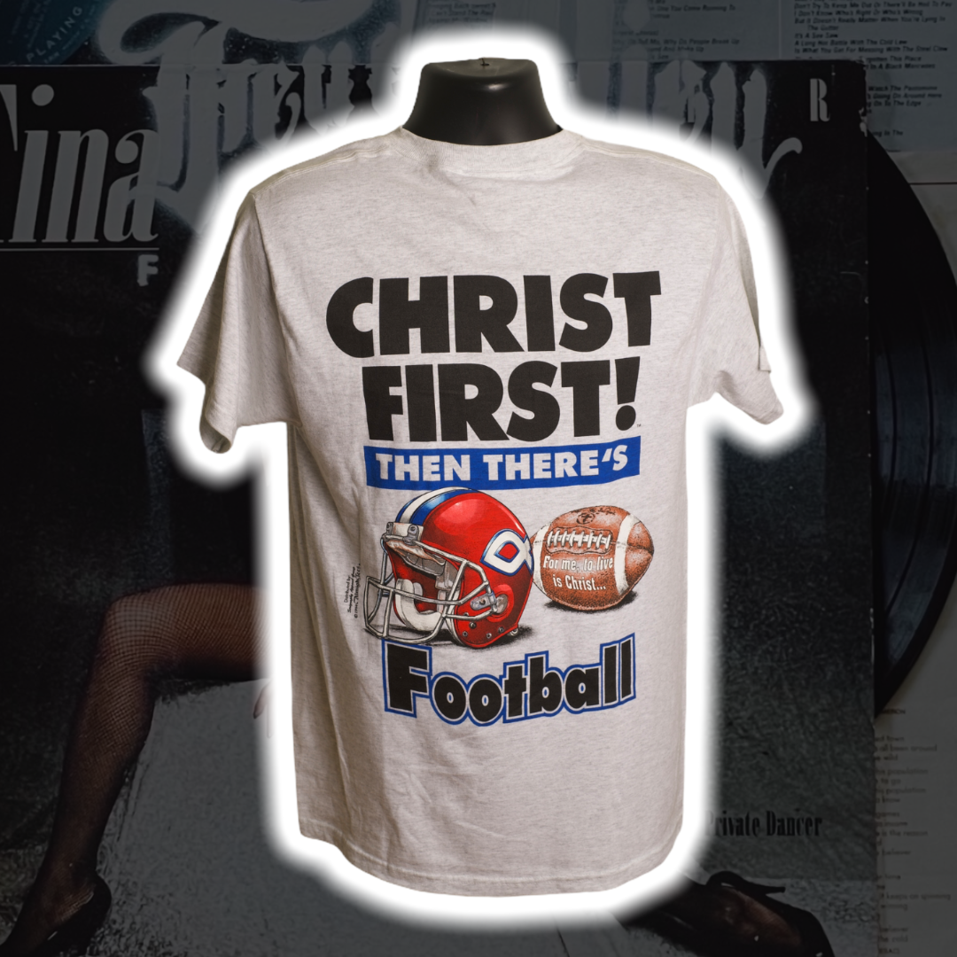 Christ First then there's Football '94 DS Vintage Shirt M - Premium Christian Jesus Vintage T-shirts from TBD - Just $40.00! Shop now at Feu de Dieu