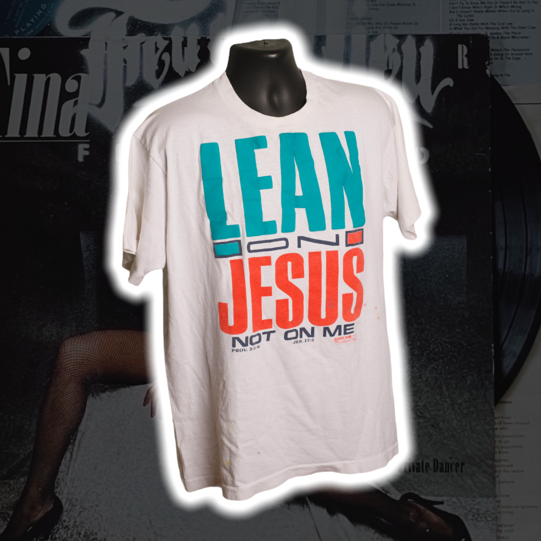Lean on Jesus 90's Vintage Shirt L - Premium Christian Jesus Vintage T-shirts from TBD - Just $40.00! Shop now at Feu de Dieu